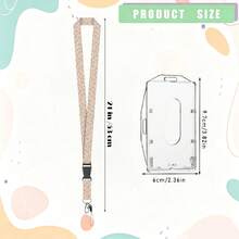 1 Set Dual-Use Transparent ID Card Holder, Detachable Leopard Print Lanyard, Vertical Badge Holder Name Card Protector Sleeve For Doctors, Nurses, Teachers, Interns, Social Workers, Holiday Gift - Fashionable - View 2