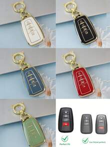1 Pc Key FOB Cover Case With Keychain For 2018-2022 For RAV4 For Camry For Corolla For Avalon For Prius For GT86 For Highlander Exquisite High-End Keybag Suitable For Both Men And Women - Single Pack - View 16