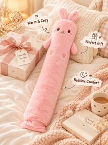 1pc 2300ml Neutral Cartoon Flocked Long Hot Water Bottle, Large Capacity, Random Inner Color, Refillable, Explosion-Proof, Leak-Proof, Detachable, Hand Warmer, Suitable For Winter Outdoor Camping, Travel, Home, Office, School, Dorm, Daily Use, Christmas, Holiday Gift - Hot Water Bottle - View 4