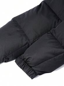 Jaket pendek bulu angsa unisex Under Armour, model baru musim dingin 2026, hangat, tahan angin, mantel berkerudung, nomor model 25600804-001 - Hitam - View 6