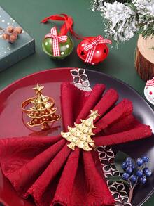 Tkvega • Home 12pcs Christmas Tree Napkin Rings, Christmas Dinner Table Decor, Suitable For Room Decoration, Table Decoration, Home Decor, Perfect For Christmas, Party, Birthday, Wedding And Dinner Buffet Table Elegant Minimalist Decoration - Multicolor - View 7