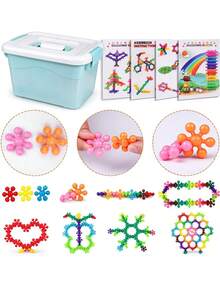 somoving 600/100/60/200pcs Solid Plastic Interlocking Building Blocks Educational Toy Set, Suitable For Preschool Children 3 Years Old And Above, Boys And Girls, Develops Fine Motor Skills And Sensory Development, Christmas And Birthday Gift - Multicolor - View 9