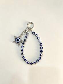 Creative Eye & Palm Beaded Keychain Pendant, Car Key Ring Charm, Home & Car Key Holder Accessory, Holiday Gift - A - View 9