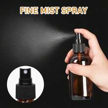 2pcs/100ml Brown Refillable Plastic Spray Bottle, Travel Atomizer For Perfume And Liquid Cosmetics, Amber Plastic Bottle With UV Protection - View 4