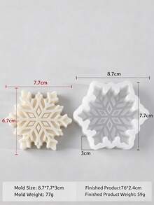 Snowflake 3D Silicone Mold For Aromatherapy Candles, DIY Handmade Plaster, Aromatherapy Soap, Resin Casting, Christmas Home Decor Crafting Tool - Christmas Snowflake Scented Candle Silicone Mold - View 11