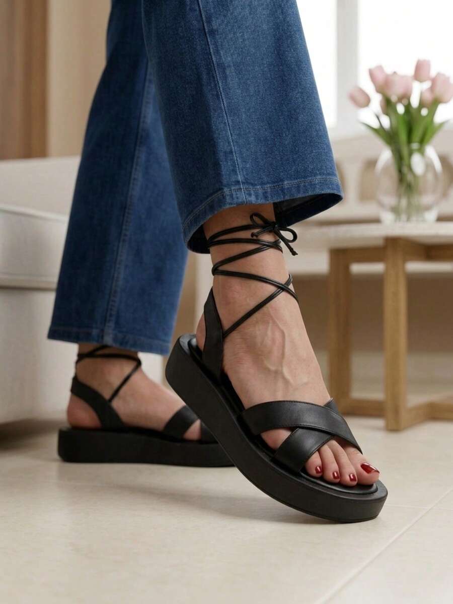 Women Platforms & Wedge Sandals - Black - View 1