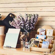 Wooden Greeting Card Display Stand With Sticker, Portable Card Holder, Multi-Functional Wooden Jewelry Storage, Creative Design - Multicolor - View 2