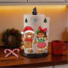 Christmas Acrylic Paper Towel Holder, Desktop Tissue Storage Rack, Holiday Kitchen Decor Ornament - C - View 4