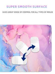 Set 4 Buah Alas Meja Ergonomis Besar XXL Motif Marmer - Alas Mouse Gaming Ukuran Besar, Penyangga Pergelangan Tangan Keyboard, Tatakan Gelas - Alas Anti Selip, Tepi Berjahit - Memudahkan Pengetikan, Meredakan Nyeri - (35,4*15,7 Inci) - Cocok Untuk Kantor, Rumah, Komputer, Laptop - View 7