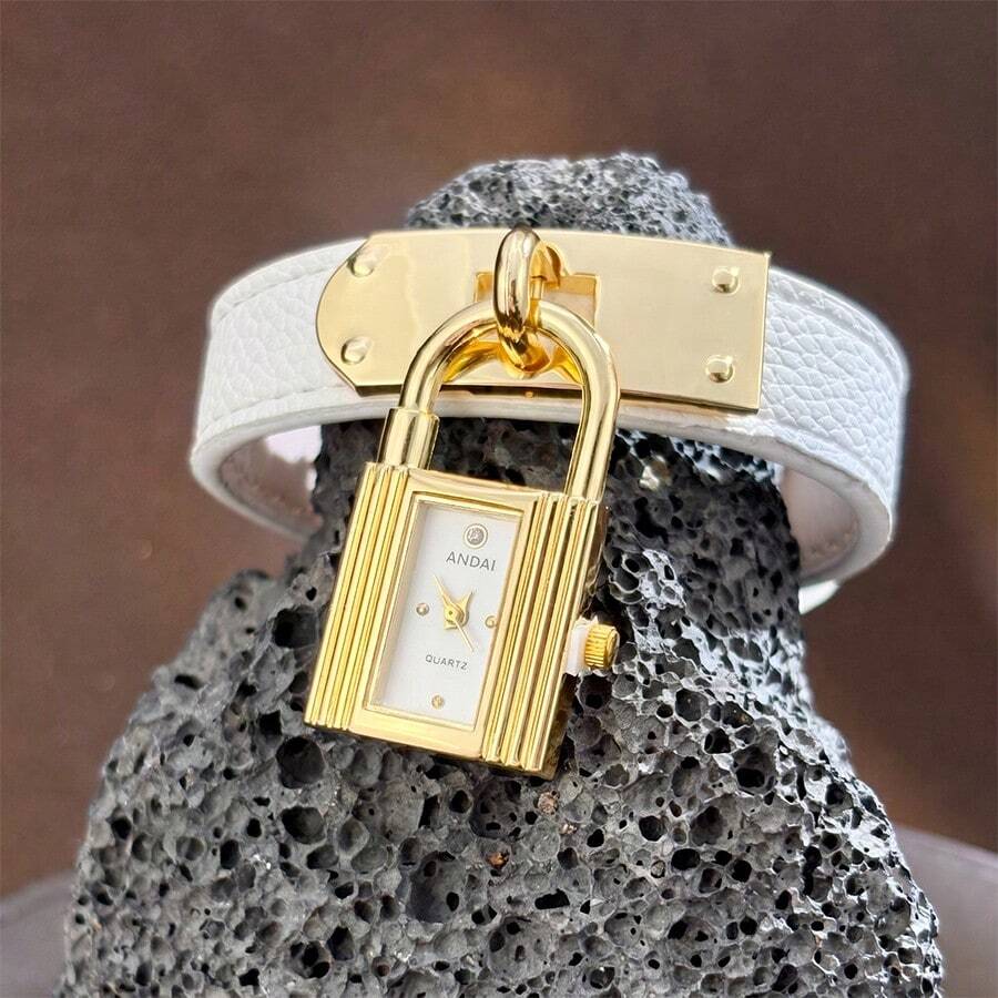 1 Peça Relógio de Quartzo de Couro Feminino, Design Personalizado e ...