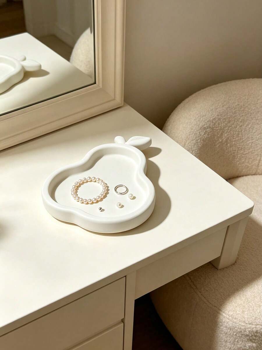 Creative 3D Printed Pear-Shaped Storage Tray, Minimalist Cute Fruit Design, Can Store Rings, Necklaces, Earrings, Entryway Key Holder, Niche Artistic Home Decor Small Gift