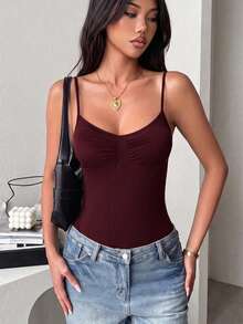 Y2K Sexy Bodycon Sporty Casual Bodysuit, Suitable For All Seasons Summer Elegant - Purple - View 3