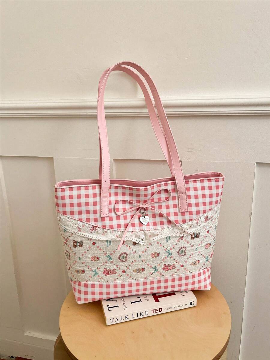 Large Capacity Women's Fashion Versatile Casual Minimalist Commuter Shoulder Tote Bag - Multicolor - View 1