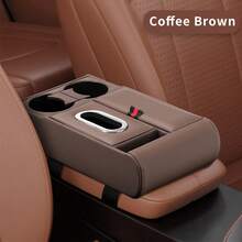 1pc Universal Car Armrest Pad, Armrest Box Heightening Pad, Storage Box, Tissue Box, Cup Holder, Multi-Functional Storage Organizer, Fashionable Car Interior Accessory, Black/Red/Beige/Coffee Brown, Multiple Colors Available - Multicolor - View 15