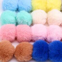 20/10/5/1pc 5-6cm Faux Rex Rabbit Fur Pom Poms, Fluffy Soft Christmas Pompoms, DIY Pom Poms, Handmade Keychain Pendants, Clothing Hat Gloves Sewing Craft Materials - A - View 3