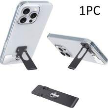 Phone Slim Kickstand, Ultra Thin Phone Kickstand Vertical And Horizontal Stand Adjustable 360° Rotating Universal Steel Metal Stable Stand Sticky Holder For Cellphone Case, Black - Black - View 8