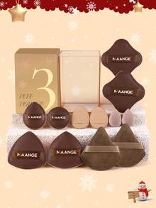 MAANGE Christmas Gift 13pcs Makeup Tool Set, Includes 12pcs Dry/Wet Dual-Use Makeup Sponges + 1 Storage Tube, Soft Skin-Friendly Makeup Sponges, Reusable Makeup Accessories, Suitable For Vanity Storage, Great Gift For Girls. - Multicolor - View 12