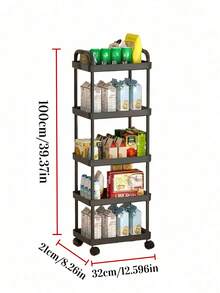 NINFRODITE Multi-Layer Rolling Storage Cart - Compact Space-Saving Design, Durable Plastic Construction, Suitable For Kitchen, Bathroom, Bedroom, Office, Warehouse, Garage - Easy To Assemble, Multi-Functional Multi-Layer Storage Rack, Home Storage Organizer - View 7