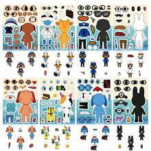 1 Set/8 Lembar Stiker Ekspresi Karakter DIY, Stiker Hewan Campuran (Anjing, Kelinci, dan Mainan), Karakter Kartun Buatan Tangan Kreatif, Stiker Puzzle Kreatif yang Menyenangkan, Cocok untuk Suvenir Pesta, Aktivitas Seni Kerajinan DIY, Permainan Stiker Ganti Wajah yang Dapat Digunakan Kembali - MultiWarna - View 3
