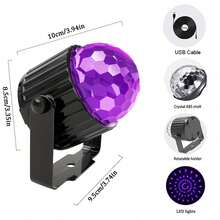 1pc/2pcs UV Black Light, LED Black Light, Sound-Activated Disco Flashing Light Strip With Remote Control, DJ Party Light, Suitable For Halloween, Christmas, Birthday, Fluorescent Posters, Body Painting, Aquarium And Home Decor - Ring Pattern - View 10