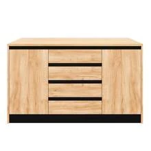 Wooden Kitchen Island Black 140 * 80 * 90 Cm With Storage And Wheels For Kitchen - Black - View 7