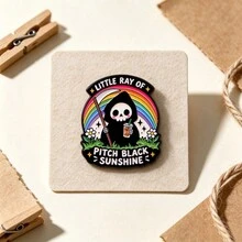 Funny Sarcastic Cartoon Animal Enamel Pins, Cute Skeleton Raccoon Duck Cat Deer Brooch Badge For Backpack Jacket Hat, Lovely Gift For Friends - Multicolor - View 11