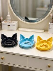 Nampan Penyimpanan Perhiasan Telinga Kucing Lucu, Bahan PLA Cetak 3D, Tempat Cincin, Anting, Gelang, dan Aksesori Rambut, Organizer Meja Kreatif, Hadiah Ulang Tahun untuk Sahabat Perempuan - MultiWarna - View 7
