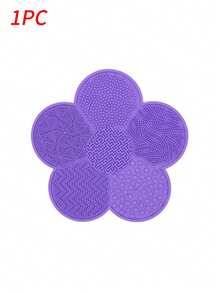Silicone Makeup Brush Cleaning Pad With Suction Cup, Portable Petal-Shaped Brush Washer Scrubber Mat,Quick-Drying Multi-Faceted Texture , Eyeshadow, Blending Brush, Powder Puff,Wash At Sink Or On The Go, Makeup Tools Cleaner,Essential For Women - A - View 16