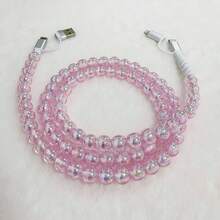 Crystal AB Decorative Beads 4-In-1 Charging Cable, Compatible With Most Phone Models, Perfect Holiday Gift For Women, Ideal New Year Gift For Ladies, Cute Item For Girls - Pink Crystal - View 9