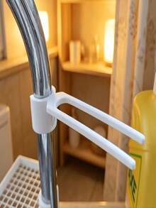 1pc White Faucet Cloth Storage Rack, No-Drill Drainage Rack, Sink Cloth Storage Rack, Multi-Function Hanging Rack, Sponge Holder, Towel Clip, Wall-Mounted Cloth Clip, Kitchen Storage Clip, Kitchen Essential, Ventilated Drainage, Quick Drying, Dishcloth Sponge Cleaning Brush, Fits 1.5cm-3.0cm Diameter Faucets, Suitable For European Style Home Kitchen/Bathroom/Laundry Room, European Wet Area Storage, Space-Saving And Tidy - View 8