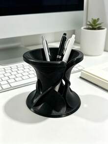 Tempat Pena Cetak 3D Berongga dan Berpilin Kreatif, Ember Penyimpanan Meja Multi-Kompartemen Bernilai Tinggi, Rak Pena Artistik PLA, Pengatur Alat Tulis Kantor Pelajar, Dapat Menampung Kuas, Bunga Kering, Hadiah Ornamen Dekorasi Meja - MultiWarna - View 7