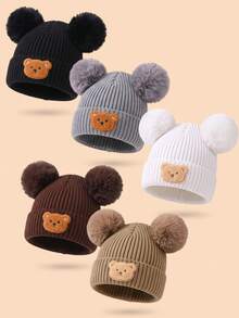 1/5pcs Baby Knitted Hat, Suitable For Cool Weather, Winter And Autumn, Baby Knitted Hat, Suitable For Outdoor Sports And Home Warmth - Multicolor - View 14