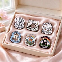 Cute Cartoon Animal Enamel Pins, Funny Sarcastic Quote Brooch Badge, Metal Animal Lapel Pins For Backpack Jacket Hat, Fun Novelty Gift For Man Women - Multicolor - View 4