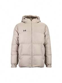 Under Armour Unisex Short Puffer Jacket 2026 Winter New Warm Windproof Hooded Jacket 25600804-299 - Khaki - View 1