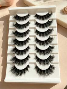 20 Pairs 5D False Eyelashes, Outer Corner Extended Style, Silk Material, Charming Natural False Eyelashes, Doll False Eyelashes, Faux Mink False Eyelashes, 20 Pairs Outer Corner Extended Style - Forever Feather - View 7