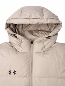 Under Armour Unisex Short Puffer Jacket 2026 Winter New Warm Windproof Hooded Jacket 25600804-299 - Khaki - View 4