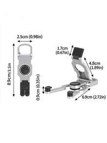 1pc 360° Multi-Function Phone Stand, Portable Foldable Phone Holder With Keychain Clip, Non-Slip Desktop Stand, Portable Travel Phone Stand, Suitable For Smartphones, Daily Home Video Watching, Live Streaming, Office And Travel Use - Multicolor - View 12