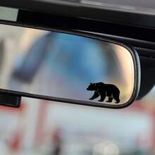 Black Bear Car Mirror Decal, Minimalist Animal Silhouette Sticker, Vinyl Auto Rearview Mirror Decoration - Bear - View 2