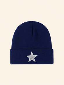 1/2/3pcs Men's Knitted Star Embroidery Beanie, Fashion Street Ski Hat, Windproof Warm Versatile Cold Weather Outdoor Cycling Hat - Multicolor - View 7