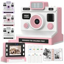 Kamera Digital Cetak Instan untuk Pemula Fotografi Pria & Wanita dengan Lensa Zoom 8X, Video HD 1080P, Layar HD 2,8 Inci, Baterai 1300mAh & 4 Isi Ulang Kertas Warna, Desain Ringkas untuk Perjalanan, Cocok untuk Halloween, Natal, dan Ulang Tahun. - View 2
