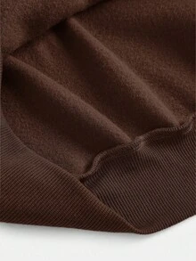 Sweatshirt Motif Huruf Api Hati Y2K, Sweatshirt Lengan Panjang Longgar dengan Tali Serut dan Bahu Jatuh, Pakaian Kasual untuk Sehari-hari - Coklat - View 9