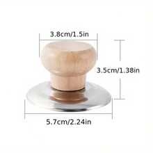 1/4 Wooden Pot Lid Button - Heat-Resistant Wooden Handle With Stainless Steel Base, Anti Scalding Replacement Pots, Pans And Utensils, 5.71 Cm Diameter, Kitchen Utensil Accessories, Pot Lid Replacement, Kitchen Utensils, Durable Kitchen Supplies - View 7