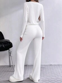 Women Sweater Co-Ords - White - View 4