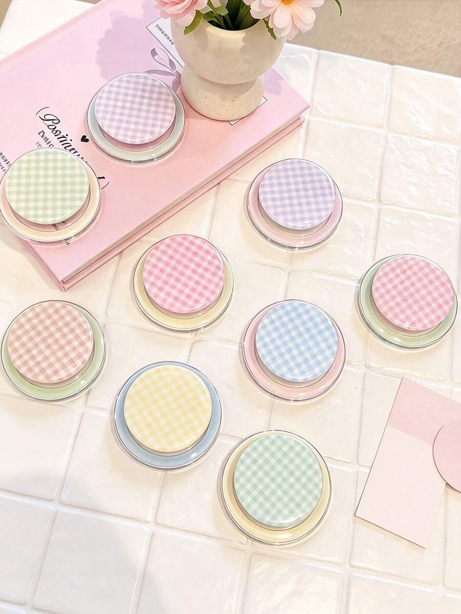 1pc Ins Style Magnetic Phone Stand, Strong Adsorption Original Korean Fresh Color Block Design, Compatible With MagSafe, Telescopic Airbag Stand, Macaron Solid Color, Suitable For Apple, Honor, Magnetic Phone Cases - Multicolor - View 1