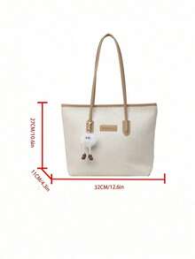 Large Capacity Women's Fashion Multifunctional Shoulder Bag, New Leather Handbag, Suitable For School, Commuting And Shopping (No Pendant) - Khaki - View 3