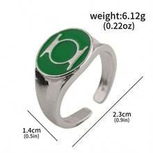 1pc-Lantern Corps Ring Set-Lantern Corps 9Pcs Enamel Ring Set-Adjustable Open Band Colorful Symbol Cosplay Finger Rings-Green Lantern-G.L-Comic Collection Jewelry-Toys-Christmas Decrotions-Christmas Gifts-Anime Figures - Multicolor - View 4