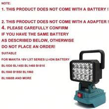 LED Work Light, Compatible With 18V Lithium Battery (Battery Not Included). LED Spotlight-15-LED Handheld Work Light With Adjustable Bracket, Portable Handheld/Hanging Emergency Light, IP44 Portable Lighting, Suitable For Outdoor Use Such - Construction Site Light - View 6