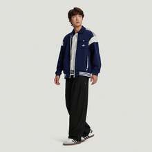 Adidas Women's Striped Colorblock Pocket Zipper Sports Jacket - Navy Blue - View 6