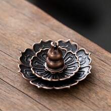 1pc Chinese Creative Lotus Flower Incense Holder, Incense Ash Tray, Indoor Incense Burner Decor - Multicolor - View 26