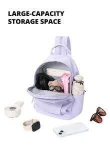 CAMEL CROWN Foldable Large Capacity Travel Bag Backpack, Short Trip Fitness Storage Bag - Lilac - View 3